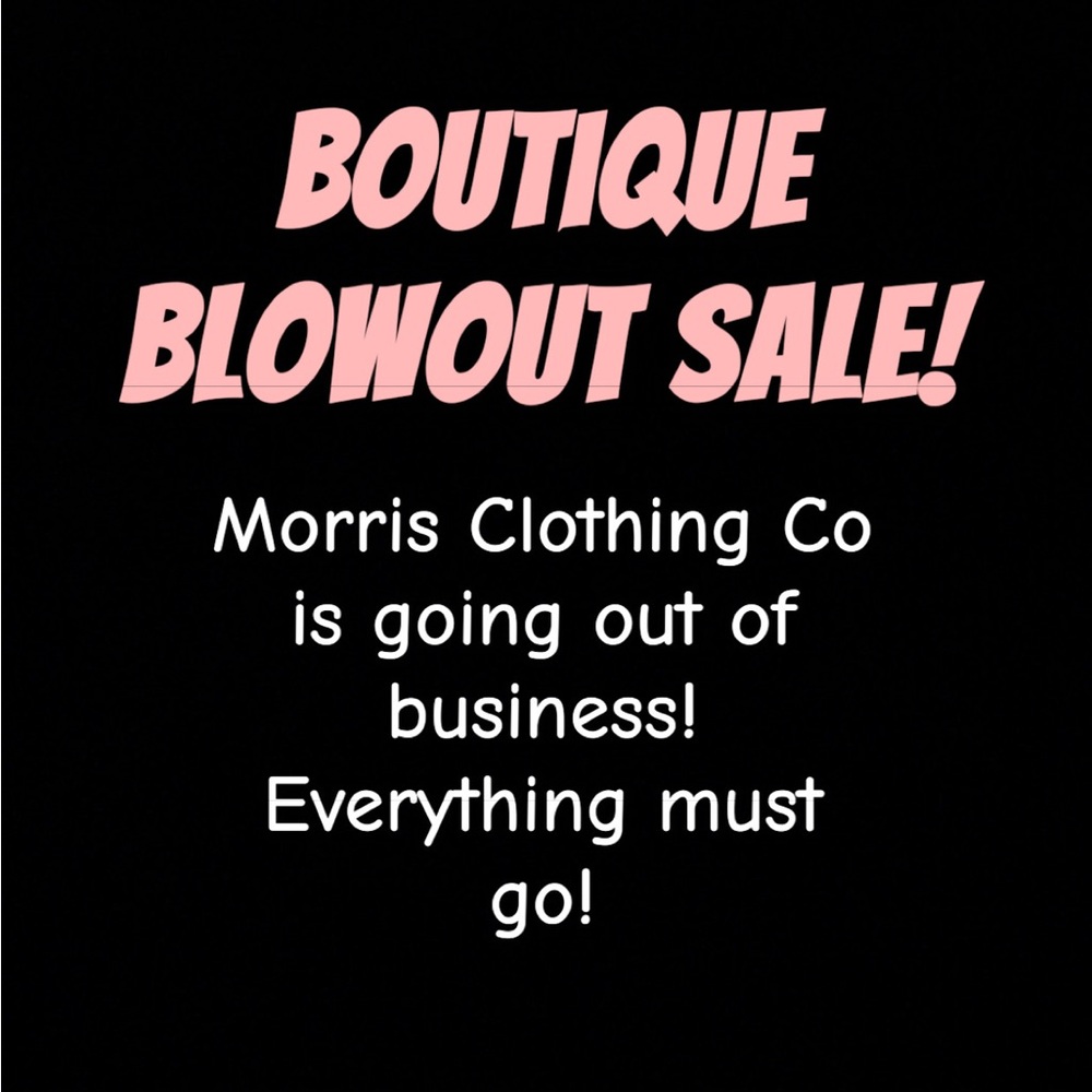 Boutique items are all listed with sale prices applied! Everything must go!